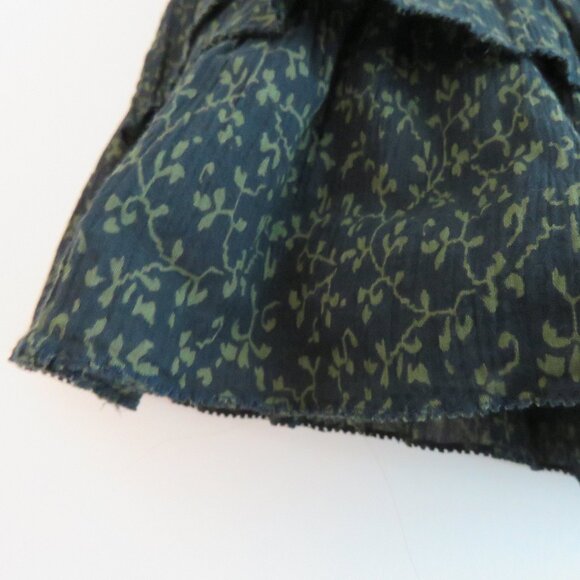 ULLA JOHNSON Ella Tiered Micro Dark Floral Ruffle Crepe Skirt Academia Boho 4 - Picture 3 of 11
